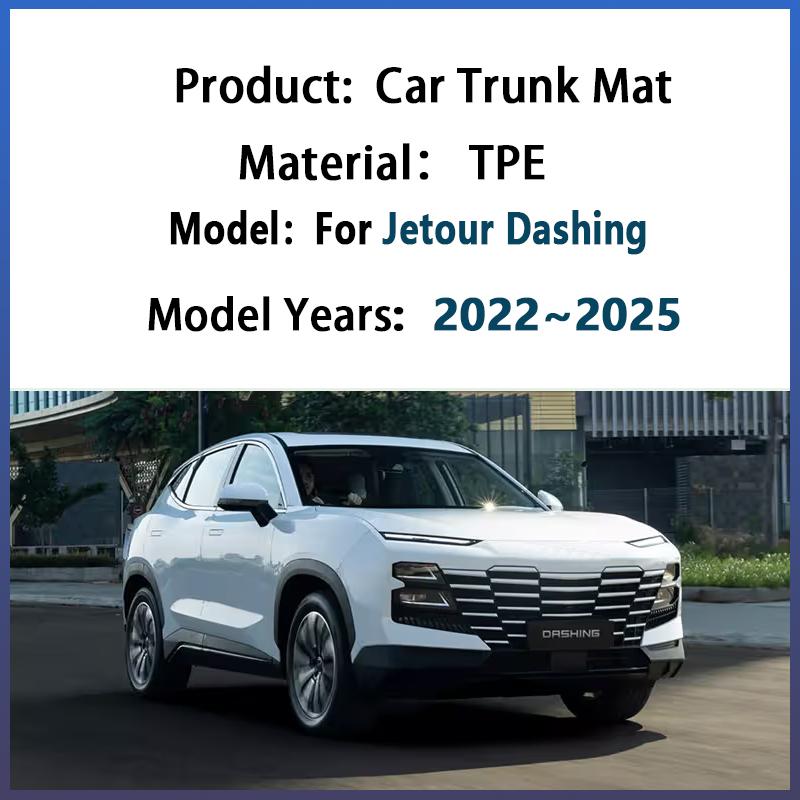 TPE Car Trunk Mat For Jetour Dashing Accessories 2022~2025 2023 2024 Waterproof Rubber Trunk Pad Cargo Liner Auto Carpet Mats