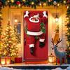 Vánoční dekorace na dveře Vtipný Santa Claus Závěsný banner na vchodové dveře Veselé Vánoce Zimní pozadí Znamení na verandu pro vnitřní a venkovní svátky
