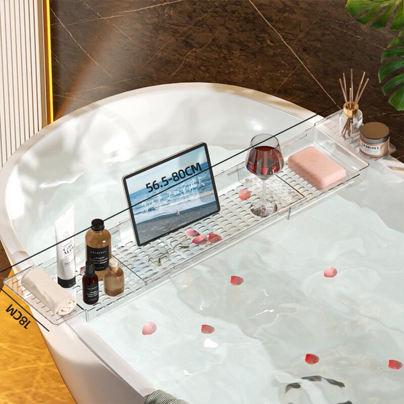JINGSHU Retractable Bathtub Caddy Tray белый