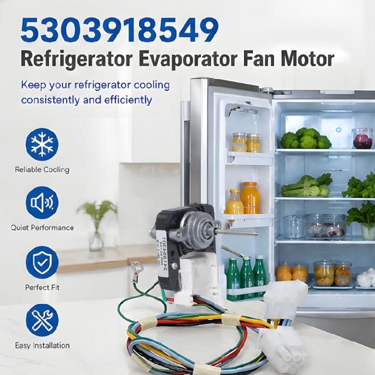Metal Refrigerator Evaporator Motor Repair Kits Replacement Part for Popular Brands Ensures Smoothly and Low Noise Operation