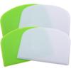4PCS 4.5x3.5inch Green and White Benchtop Scraper Kitchen Baking Pastry Dough Cutting Gadget Ladder Multifunctional Scraper Food Scraper