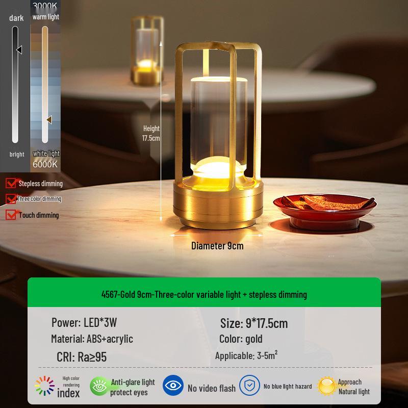 Rechargeable LED Desk Lamp: Portable Outdoor Camping and Bedroom Night Light with Eye Protection