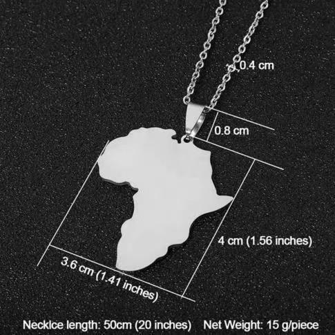 Classic Africa Map Pendant Simple and Versatile Fashion Titanium Steel Men's and Women's Necklace