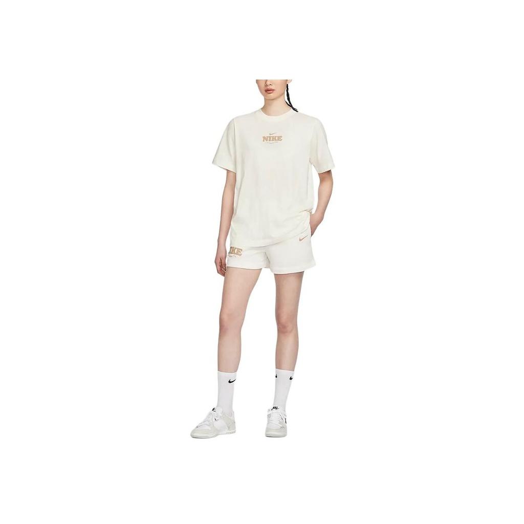 Nike Alphabet Drawstring Breathable Loose Casual Sports Shorts Women Bottoms Sail-White HF6177-133