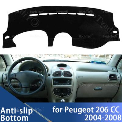 Capa Protetora para Painel de Carro Tapete Anti-UV para Painel Peugeot 206 CC T13 T16 T12 2004 2005-2008