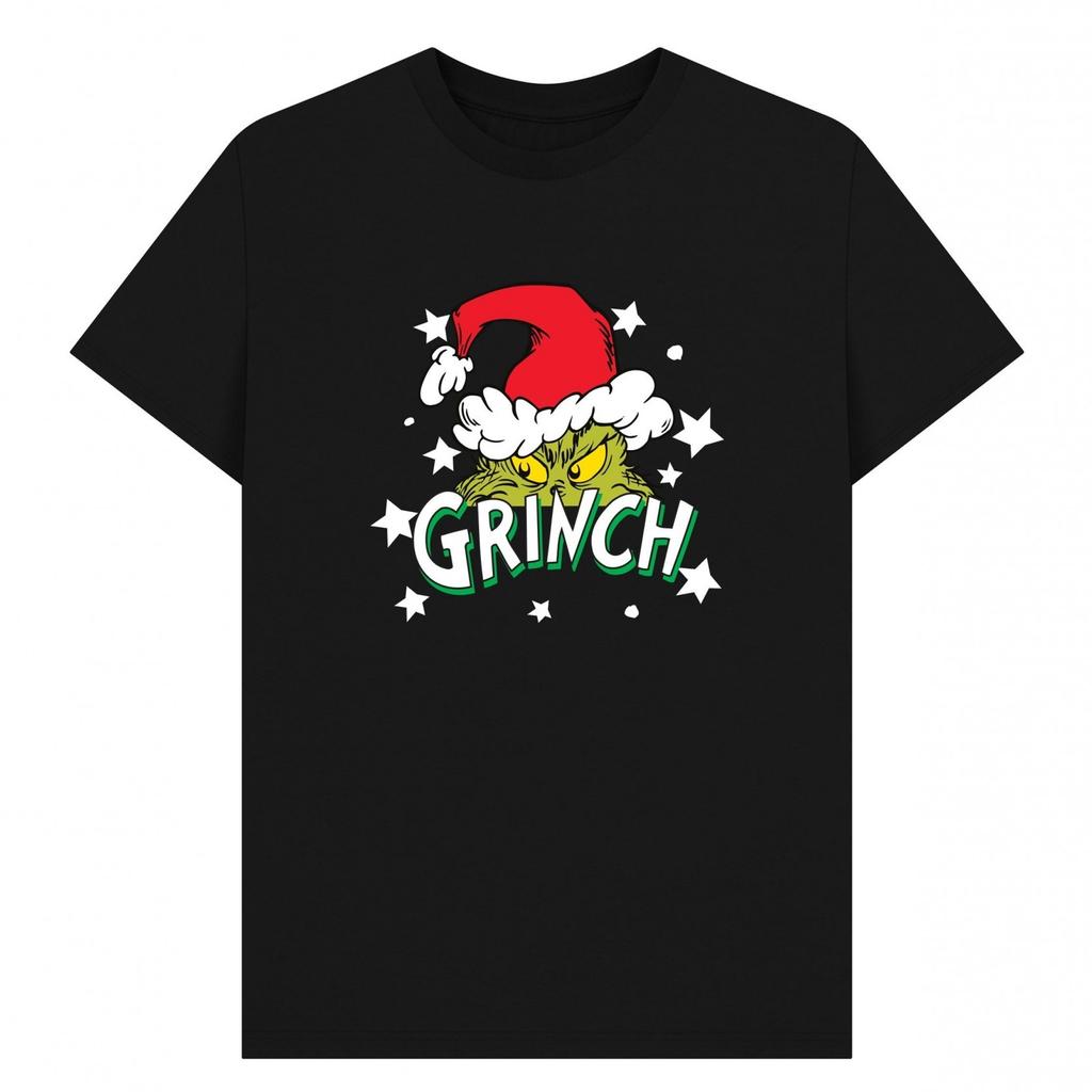 The Grinch Unisex Adult Santa Hat Stars T-Shirt