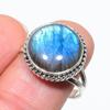 Natural Labradorite Gemstone 925 Solid Sterling Silver Jewelry Ring Size 10 J6b04