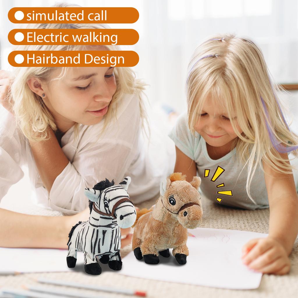 Simulation Electric Simulation Horse Plush Toy, Interactive, Can Walk, Call, And Move