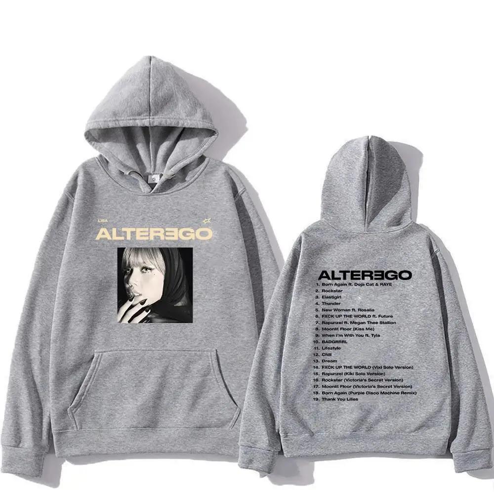 

Lisa Alter Ego s 2026 New Album Men s Women Hoodie Harajuku High-quality Sweatshirt Casual Hip Hop Streetwear Oversized Y2K M чорний