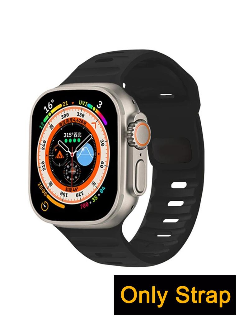 1Pc Sport Band Compatible with iWatch Series 11 10 9 8 7 6 5 4 Ultra 3 2 1 SE Soft Silicone Waterproof Replacement Strap