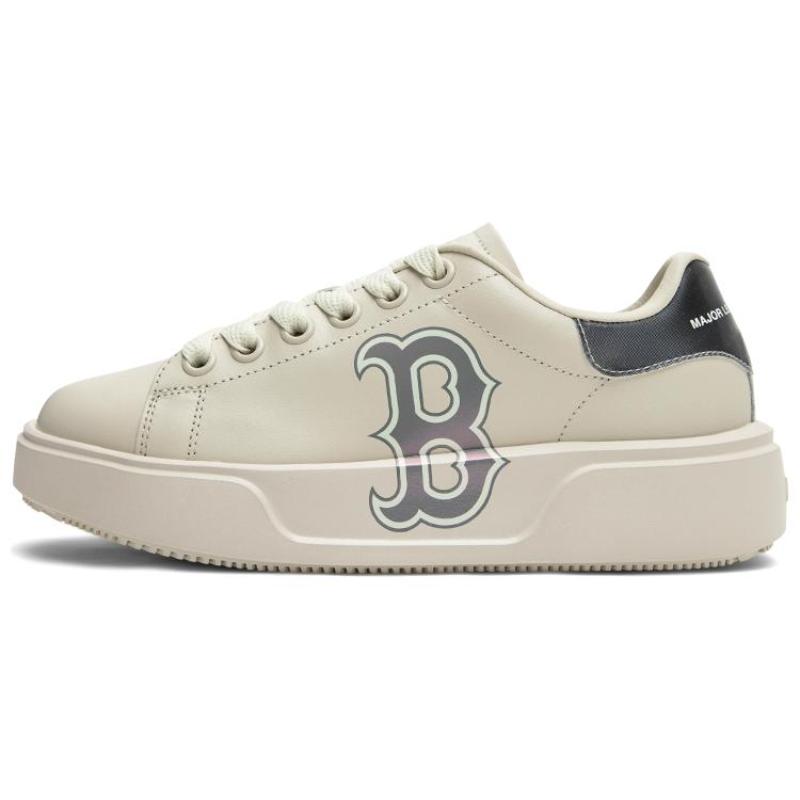 MLB Chunky Classic Boston Red Sox Нескользящие Устойчивые к истиранию Низкие Скейтбордические Кроссовки Унисекс Кремово-серые Кроссовки 3ASXCCB3N-43CRS 37.5