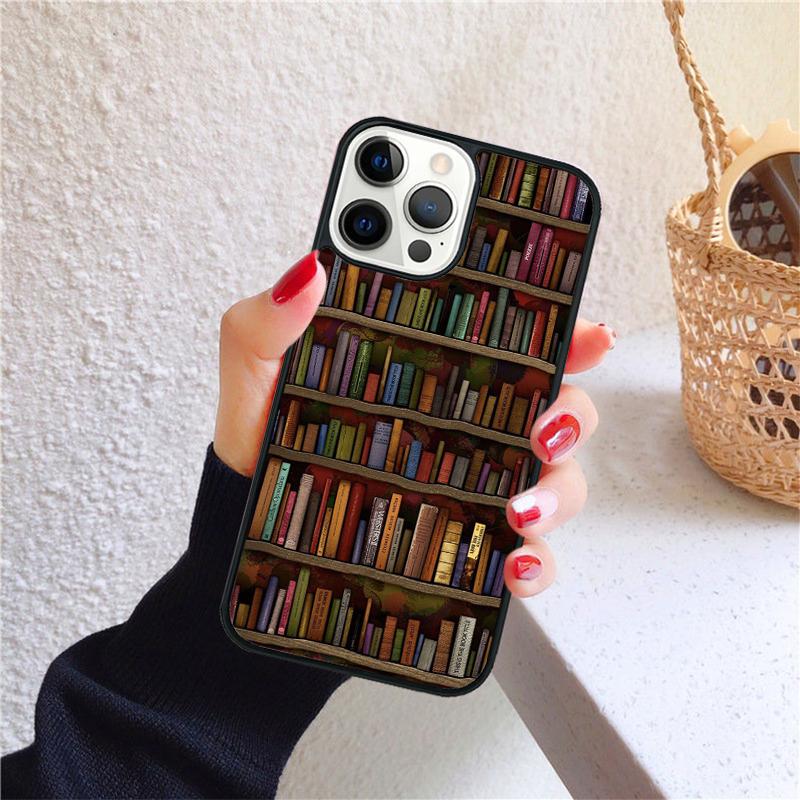 Vintage Book Library Book Shelf Phone Case for iPhone 17 Air 16 15 14 12 13 PLUS 11 PRO MAX Cover Fundas Shell