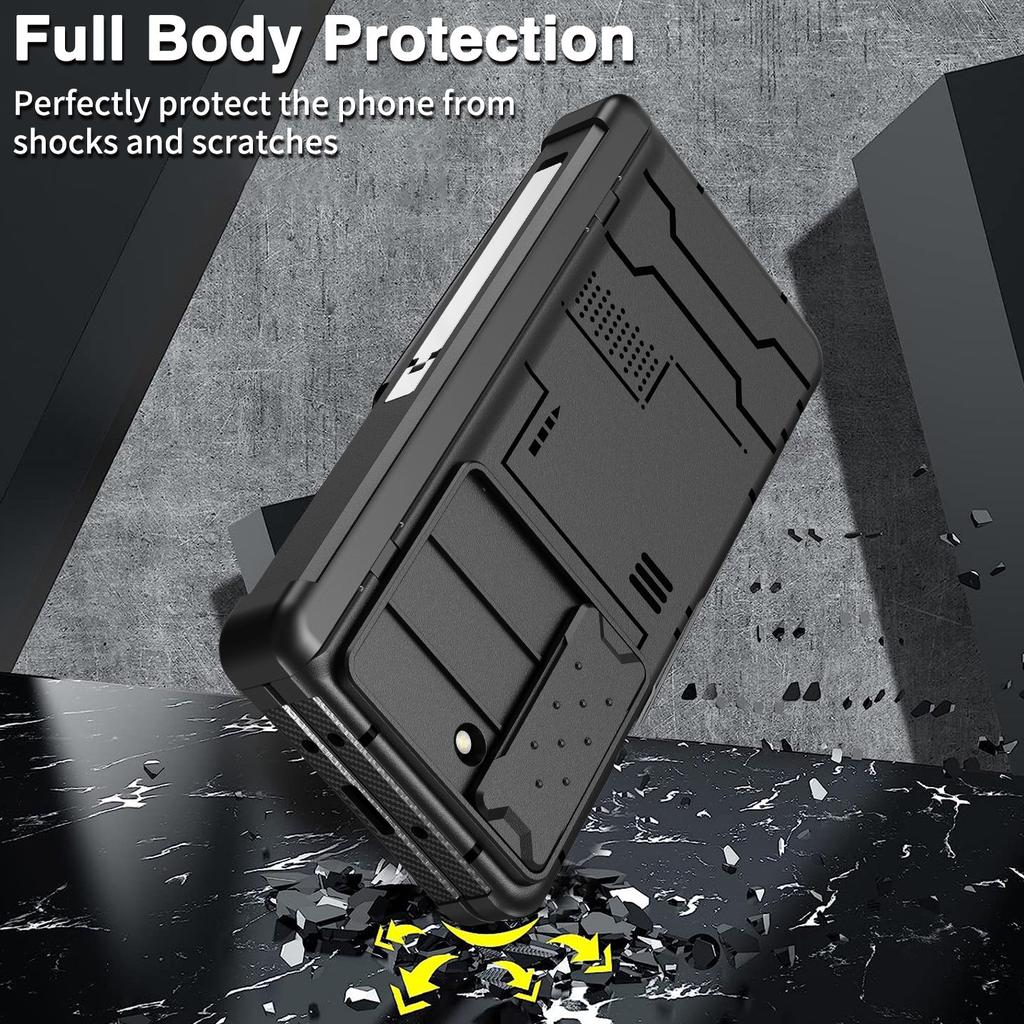 for Samsung Galaxy Z Fold 5 Case,Heavy Duty Protective Camera Lens Cover S Pen Holder & Hinge Protection Rugged Stand Cover