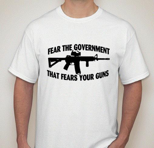Fear the government that fears your guns t-shirt tee gun rights 2nd amendment XL