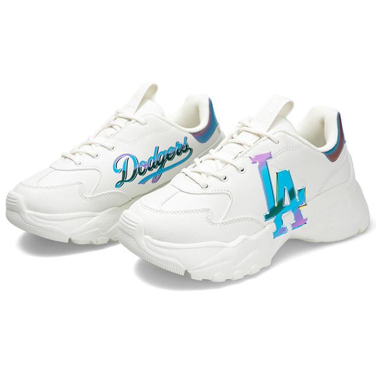 New MLB Big Ball Chunky A Meta Low Top Chunky Sneakers Unisex White Blue 3ASHBCM3N-07IVS