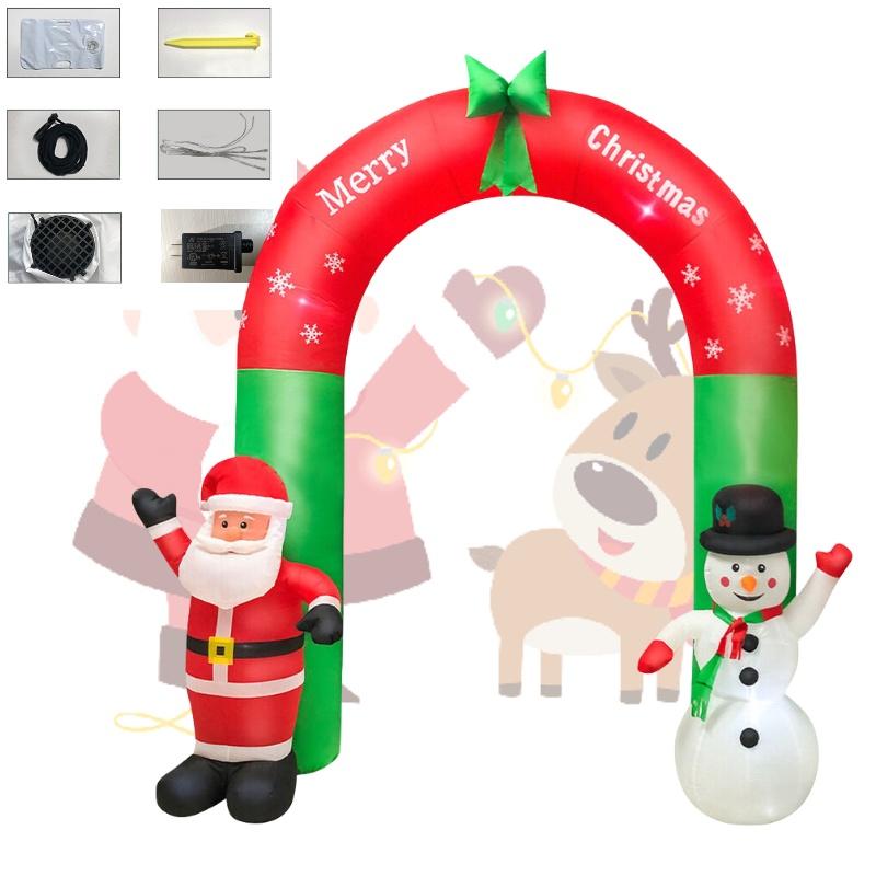 Festliche aufblasbare Weihnachtsdekoration Leuchtender Weihnachtsmann Schneemann Lebkuchenmann Hofschmuck