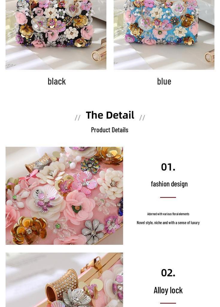 Elegant Floral Evening Bag for Brides and Special Occasions