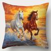 4-Piece Printed Animal Pillowcase Set – Horses In Flower Fields, Streams, Forests & Sunset Scenery