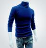 New Men's Solid Color T-shirt High Collar Long Sleeve Spring Autumn Winter Bottoming Shirt Knitted Sweater Korean Version Pullover