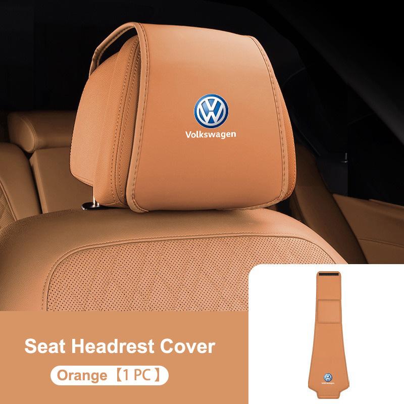 Leather Car Seat Headrest Protective Cover Accessories For Volkswagen VW Polo Golf Tiguan Passat Touareg Magotan ID.3 Touran GTI Zq4