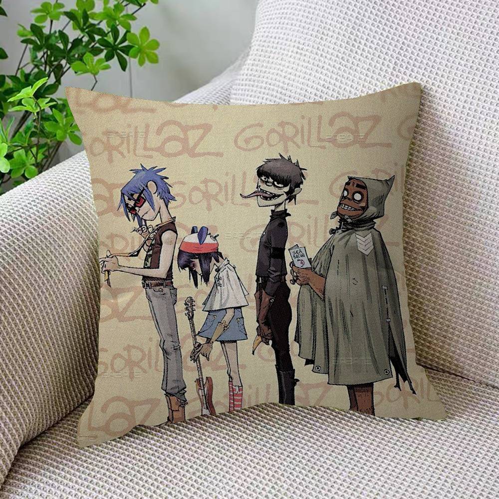 Music G-Gorillaz Cushion Cover Pillowcase Upholstery Sofa Throw Pillow Home Decor Pillowcas