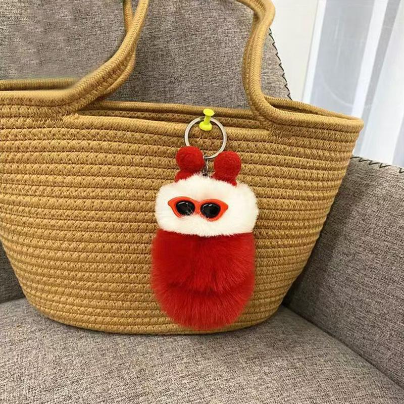 1PC Pendant Gift Car Keychain Personality Plush Doll Trendy Flu Plush Fun Cute Fashion Multicolored