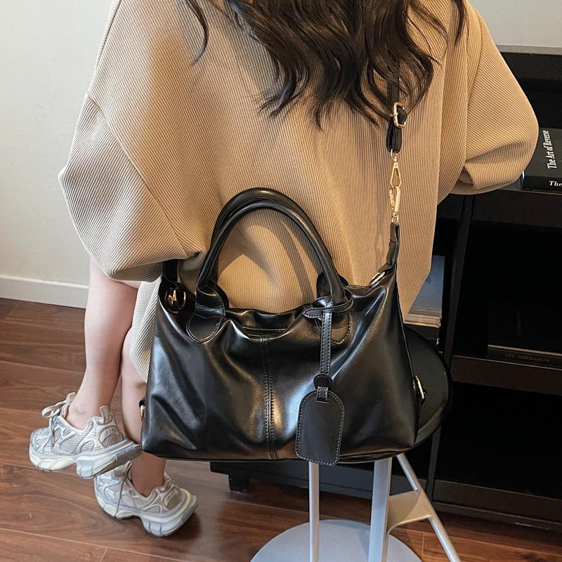 Modische Damen-Lederhandtasche Vintage Boston Boston-Tasche Umhängetasche mit abnehmbarem Riemen Geeignet für Arbeit, Einkaufen und Reisen