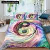 Yin Yang King Queen Duvet Cover Mandala Bohemian Bedding Set Retro Lotus Tai Chi Bagua Comforter Cover Chinoiserie Quilt Cover