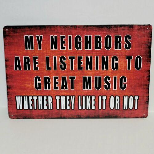 

Neighbors Great Music Rustic Vintage Metal Tin Signs Man Cave GarageAluminum 30x40cm(11.8x15.7inch)