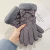 Bow Warm Gloves Fashionable and Versatile Women's Winter Plus Velvet Thickened Touch Screen Riding and Comfortable for Skin