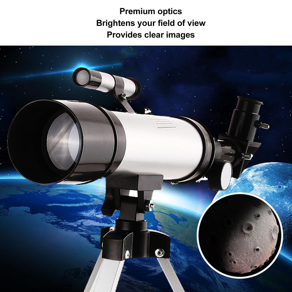 Refractor Telescope HD 90x Compact Astronomical Telescope with Finderscope 2 Eyepieces for Travel Bird Watching