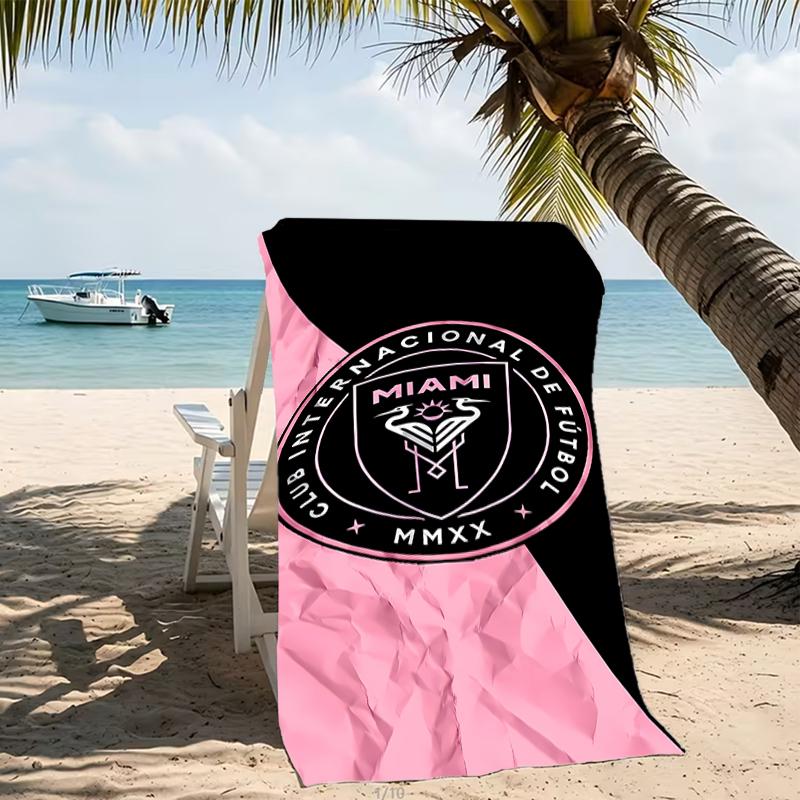 Beach Towel with Inter Miami CF Pattern - soft,absorbent,machine washable Lightweight&Modern,swimming,Travel Essentials