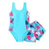Kids 2 Piece Swimsuit Set with Boyshort Bottom, Fashion Beach Swimwear for Girls and Boys