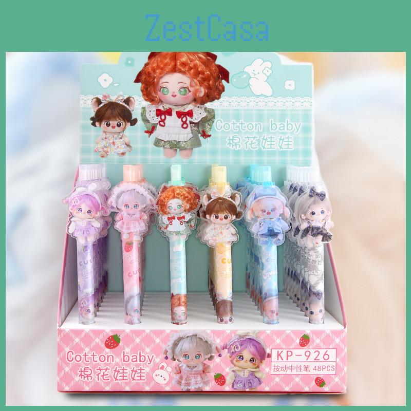 Cute Cartoon Cotton Doll Sticky Push Pen For Students Girls And Wholesale Stationery Supplies Independent Model 926)