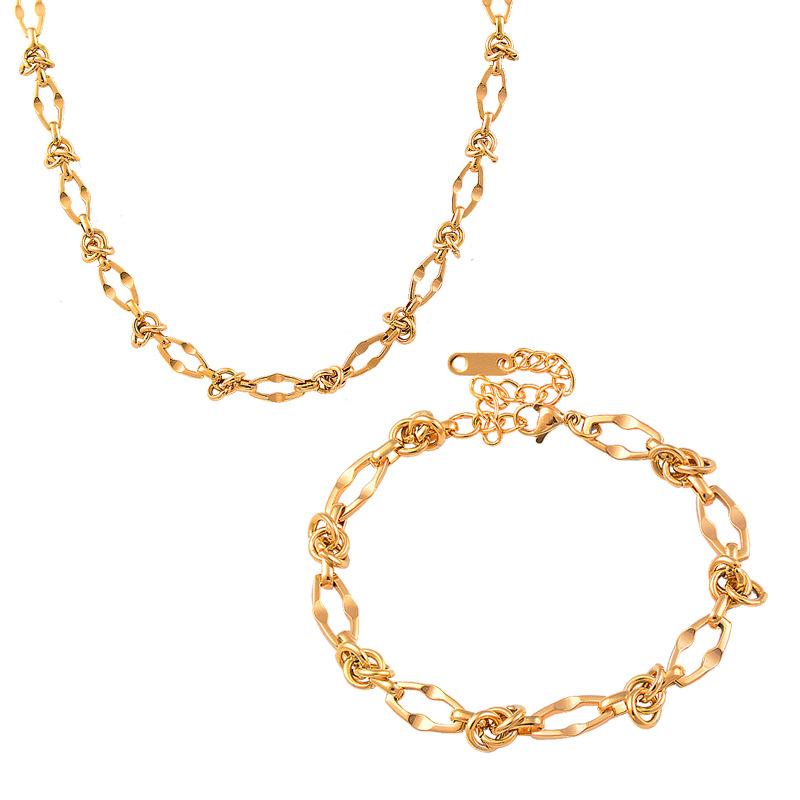 Titanium Titanium Steel Irregular Shape Hollow Metal Clavicle Chain Stainless Steel Does Not Drop Color Necklace