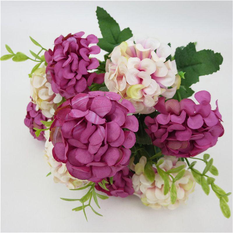 Elegant 10 Heads Artificial Hydrangea Silk Flowers For Stunning Weddings And Home Decor