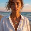 Collar Colgante Ojo Turco Azul Mal de Ojo Para Mujeres Hombres Zircón Resina Ojos Demoníacos Cadena de Acero Inoxidable Gargantilla Amuleto de la Suerte Joyería