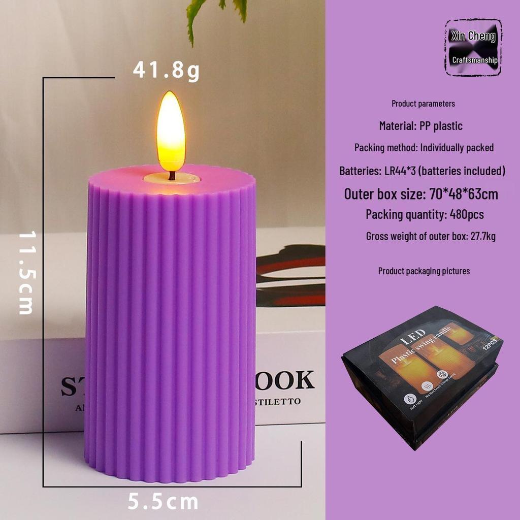 LED Cylinder Candle for Photography Props & Indoor Decor Gifts