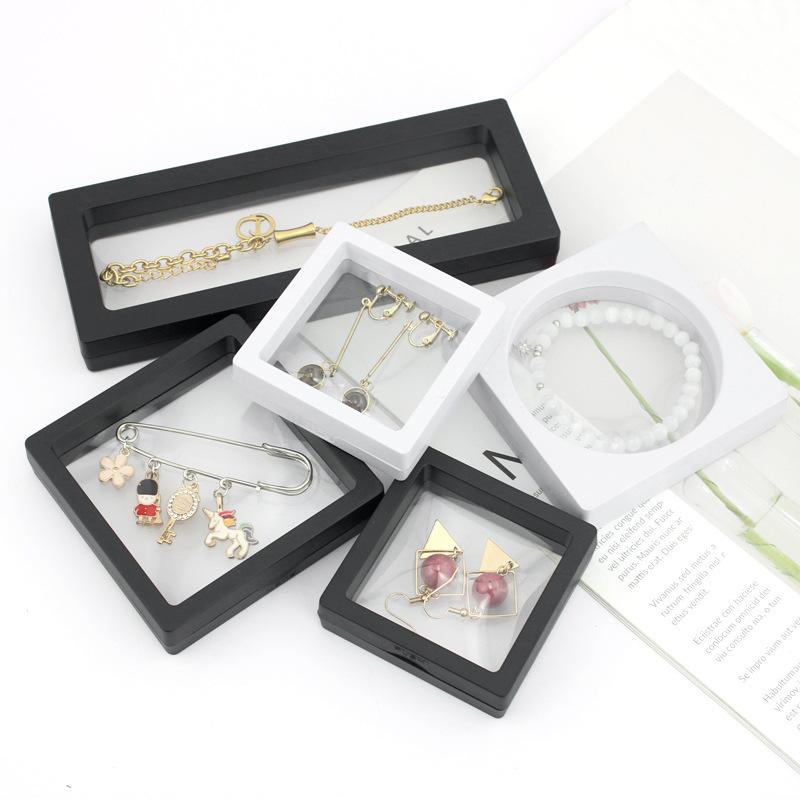 Pe Film Suspension Packaging Box, Transparent Jewelry, Earrings, Rings, Bracelets, Bracelets, Anti-Oxidation Storage Box With Finger Cots.