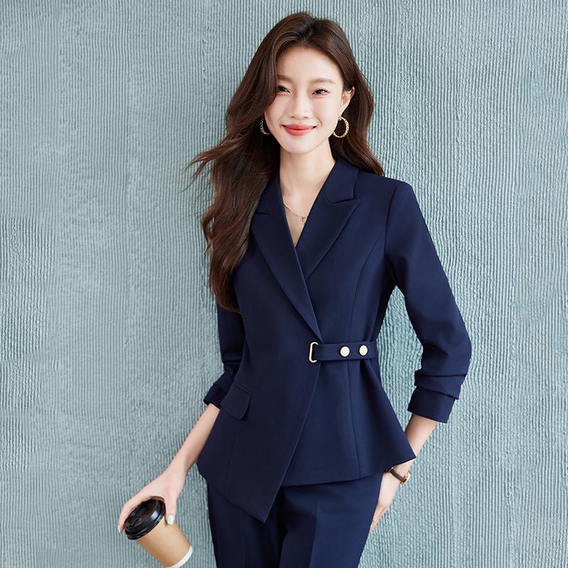 Women's Spring-Autumn Petite Luxury Suit Set for Hotel Managers and Jewelry Store Formal Wear