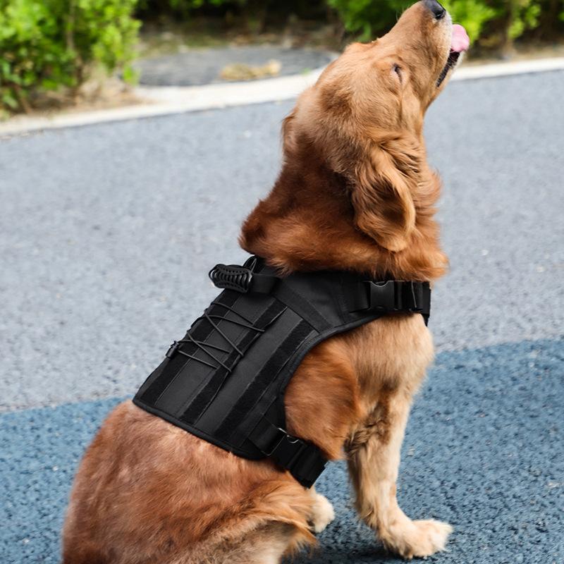 New tactical breast bag, pet going out for dog walking, leash, explosion-proof vest, dog vest, large dog chest back.