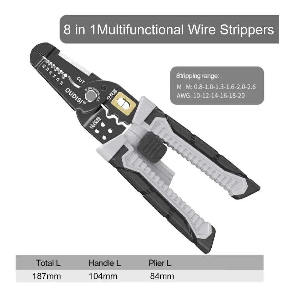 25 In 1 Multi-functional Wire Stripping Pliers Electrician Pliers Long Nose Pliers Wire Stripper Cable Cutter Terminal Crimping