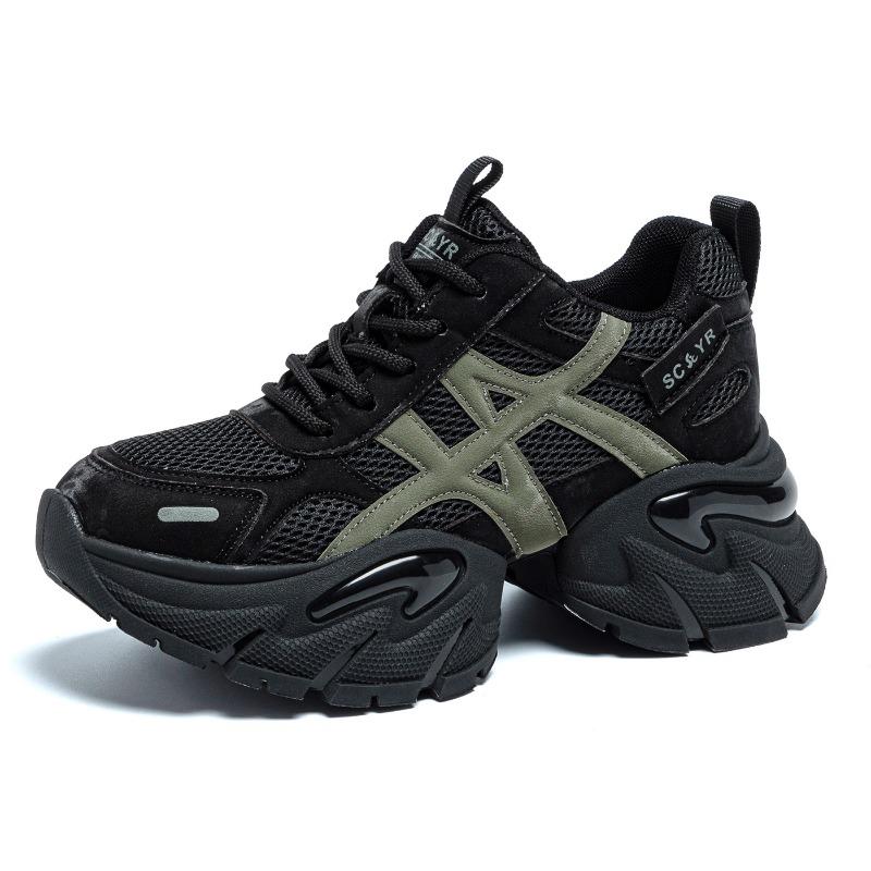 Shoes women's new autumn shoes mesh breathable sports platform casual shoes women's retro splicing