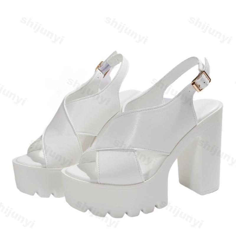 Fashion Fashion Fish Mouth Open Toes Coarse Heel Casual Sandal for Women 2025 Summer Versatile Comfortable Back Strap Chunky Cool Pumps