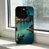 Beabtiful Water City Venice Phone Case For iPhone 17,16,15,14,13,12,11 Plus,Pro Max,XS,Colored Silver Plated Inside Cover