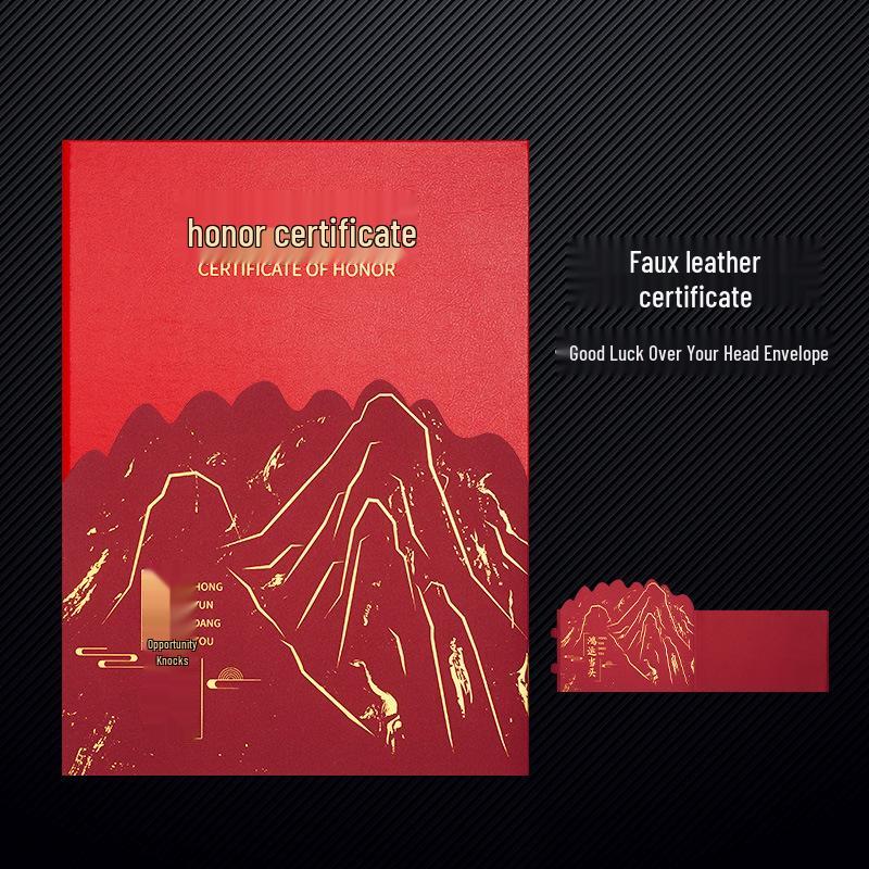 Luxurious Custom Leather A4 Certificate Cover for Award Recognition
