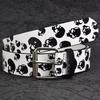 Pu Leather Skull Print Belt Punk-Style Halloween Skeleton Waistband  Jeans Decoration