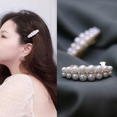 Beautiful Pearl Barrettes Fashionable Pearl Diamond Studded Metal Hair Clip Temple Hair Accessories