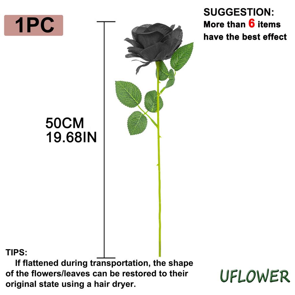 3/5PCS Artificial Pure Black Rose Halloween Ghost Festival Horror Gothic Style Bouquet Decoration Garden Room Decor