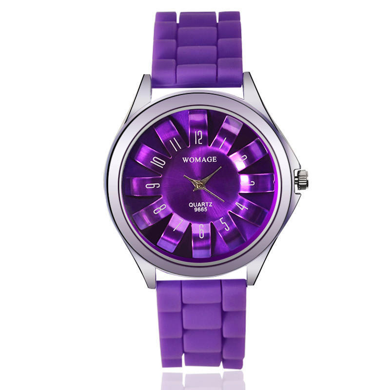 Marca de lux WOMAGE moda otel floare crizantema dama cauciuc curea ceas rochie